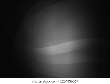 Dark Silver, Gray vector background with bent ribbons. Colorful illustration in abstract marble style with gradient. Textured wave pattern for backgrounds.