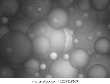 Dark Silver, Gray vector background with dots. Abstract illustration with colored bubbles in nature style. Pattern can be used as texture of water, rain drops.