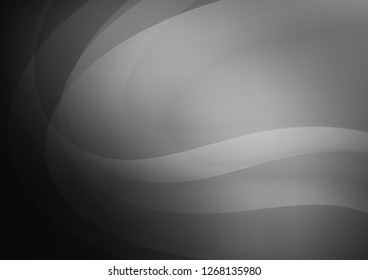 Dark Silver, Gray vector background with bent lines. Colorful abstract illustration with gradient lines. Pattern for your business design.