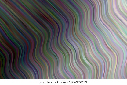 Dark Silver, Gray vector background with bent lines. Blurred geometric sample with gradient bubbles.  A completely new marble design for your business.