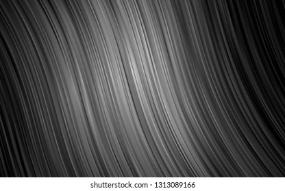 Dark Silver, Gray vector background with lamp shapes. Modern gradient abstract illustration with bandy lines. Pattern for your business design.