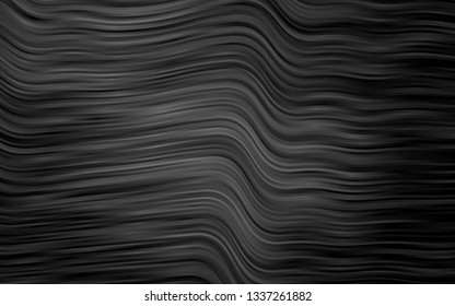 Dark Silver, Gray vector background with curved circles. Creative geometric illustration in marble style with gradient. A new texture for your  ad, booklets, leaflets.