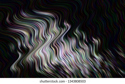 Dark Silver, Gray vector background with lava shapes. Shining illustration, which consist of blurred lines, circles. Marble design for your web site.