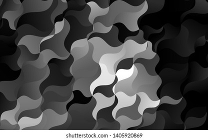 Dark Silver, Gray vector background with curved circles. An elegant bright illustration with gradient. The elegant pattern for brand book.