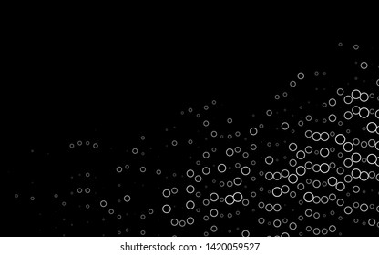 Dark Silver, Gray vector background with bubbles. Blurred decorative design in abstract style with bubbles. Pattern of water, rain drops.