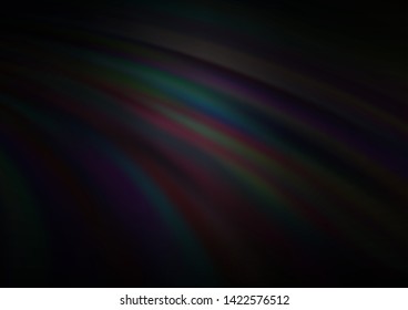 Dark Silver, Gray vector background with bent lines. Blurred geometric sample with gradient bubbles.  Brand new design for your ads, poster, banner.