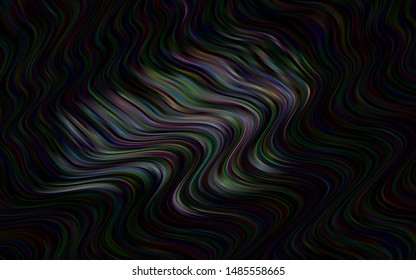 Dark Silver, Gray vector background with abstract lines. Modern gradient abstract illustration with bandy lines. Pattern for your business design.