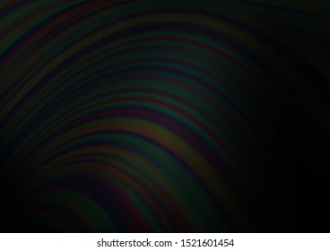 Dark Silver, Gray vector background with curved circles. Colorful abstract illustration with gradient lines. The template for cell phone backgrounds.