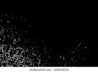 Dark Silver, Gray vector background with Digit symbols. Blurred design in simple style with collection of numerals. Pattern for school, grammar websites.