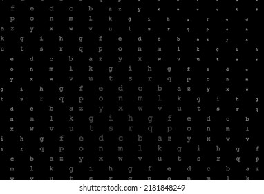 Dark silver, gray vector background with signs of alphabet. Colored alphabet signs with gradient on white background. The pattern can be used as ads, poster, banner for books.