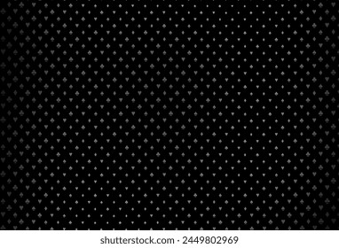 Dark silver, gray vector background with cards signs. Colorful gradient with signs of hearts, spades, clubs, diamonds. Pattern for booklets, leaflets of gambling houses.