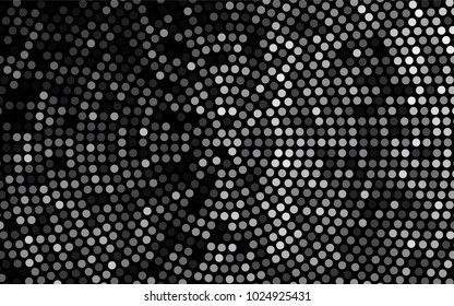 Dark Silver, Gray vector banner with circles, spheres. Abstract spots. Background of Art bubbles in halftone style with colored gradient.