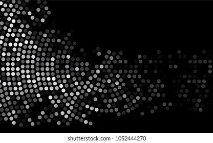 Dark Silver, Gray vector banner with circles, spheres. Abstract spots. Background of Art bubbles in halftone style with colored gradient.