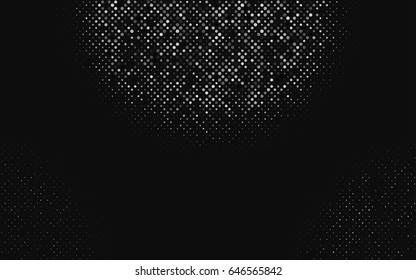 Dark Silver, Gray vector banner with circles, spheres. Abstract spots. Background of Art bubbles in halftone style with colored gradient.