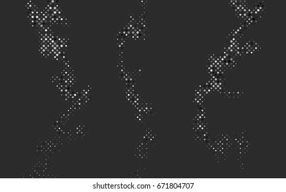 Dark Silver, Gray vector banner with circles, spheres. Abstract spots. Background of Art bubbles in halftone style with colored gradient.
