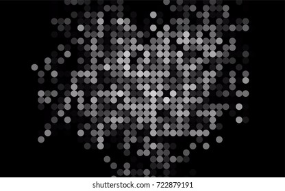 Dark Silver, Gray vector banner with circles, spheres. Abstract spots. Background of Art bubbles in halftone style with colored gradient.