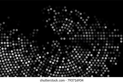 Dark Silver, Gray vector banner with circles, spheres. Abstract spots. Background of Art bubbles in halftone style with colored gradient.