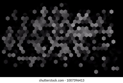 Dark Silver, Gray vector blurry hexagon background design. Geometric background in Origami style with gradient. 