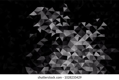 Dark Silver, Gray vector blurry triangle pattern. Shining illustration, which consist of triangles. Brand-new design for your business.