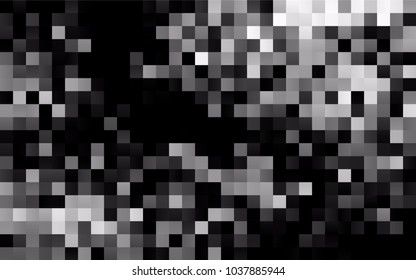 Dark Silver, Gray vector blurry rectangular background. Geometric background in square style with gradient. The pattern can be used for brand-new background.