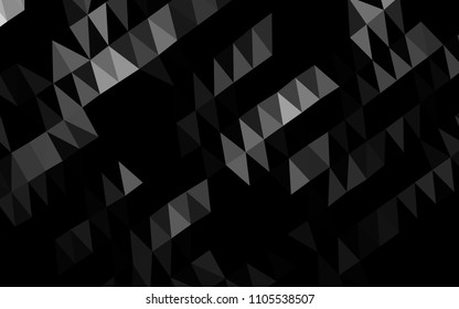 Dark Silver, Gray vector blurry hexagon pattern. Shining illustration, which consist of triangles. The elegant pattern can be used as part of a brand book.