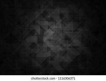 Dark Silver, Gray vector blurry hexagon blurry triangle. Glitter abstract illustration with an elegant design. Triangular pattern for your business design.