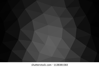 Dark Silver, Gray vector blurry hexagon blurry triangle. Colorful illustration in abstract style with gradient. The textured pattern can be used for background.