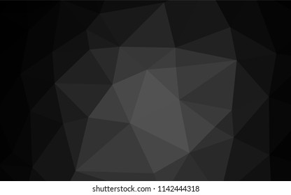 Dark Silver, Gray vector blurry hexagon template. A vague abstract illustration with gradient. Triangular pattern for your business design.