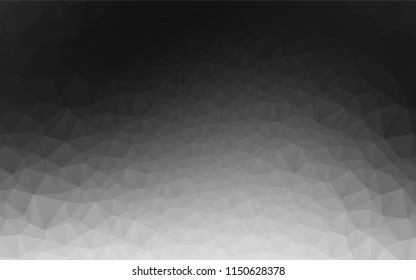 Dark Silver, Gray vector blurry hexagon template. Triangular geometric sample with gradient.  A completely new design for your business.