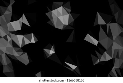 Dark Silver, Gray vector blurry hexagon template. Shining illustration, which consist of triangles. The elegant pattern can be used as part of a brand book.