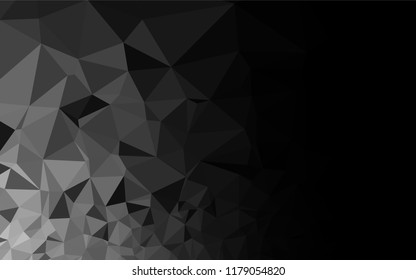 Dark Silver, Gray vector blurry hexagon template. Creative illustration in halftone style with gradient. A completely new design for your business.