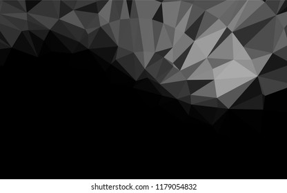 Dark Silver, Gray vector blurry hexagon template. Geometric illustration in low poly style with gradient.  Brand new design for your business.
