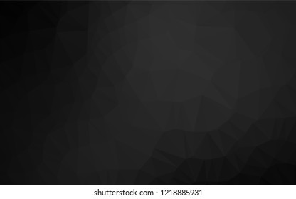 Dark Silver, Gray vector blurry hexagon texture. Triangular geometric sample with gradient.  A completely new design for your business.