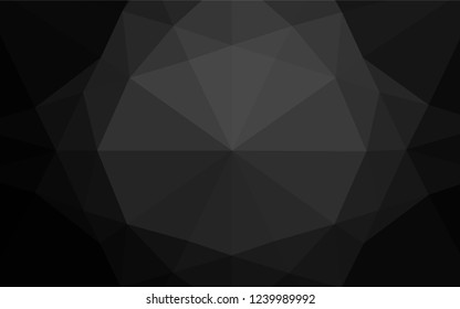 Dark Silver, Gray vector blurry hexagon template. Creative geometric illustration in Origami style with gradient. Triangular pattern for your business design.