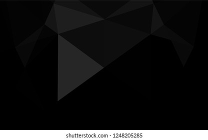 Dark Silver, Gray vector blurry hexagon template. Creative illustration in halftone style with gradient. A completely new design for your business.