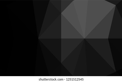 Dark Silver, Gray vector blurry hexagon texture. Geometric illustration in Origami style with gradient.  Triangular pattern for your business design.