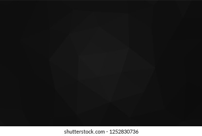 Dark Silver, Gray vector blurry hexagon template. Triangular geometric sample with gradient.  Triangular pattern for your business design.