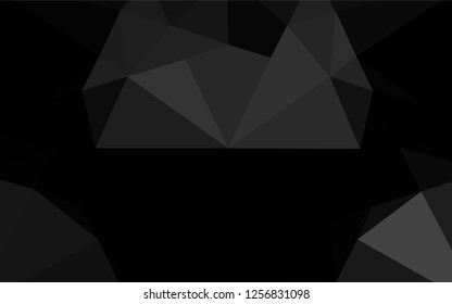 Dark Silver, Gray vector blurry hexagon pattern. Triangular geometric sample with gradient.  Triangular pattern for your business design.