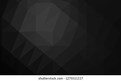 Dark Silver, Gray vector blurry triangle texture. Triangular geometric sample with gradient.  Polygonal design for your web site.