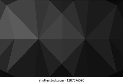 Dark Silver, Gray vector blurry hexagon pattern. Shining illustration, which consist of triangles. Brand new design for your business.