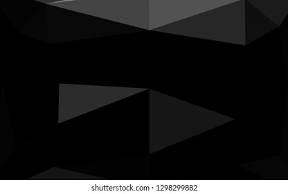 Dark Silver, Gray vector blurry triangle texture. Triangular geometric sample with gradient.  Polygonal design for your web site.