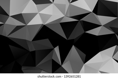 Dark Silver, Gray vector blurry triangle pattern. Triangular geometric sample with gradient.  New texture for your design.