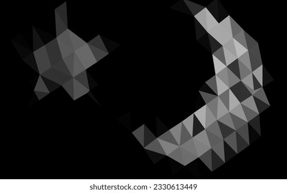 Dark Silver, Gray vector blurry triangle pattern. Creative illustration in halftone style with gradient. Elegant pattern for a brand book.