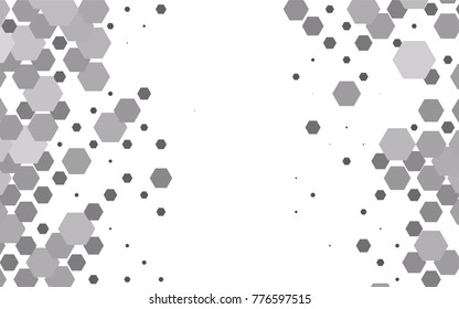 Dark Silver, Gray vector blurry hexagon background design. Geometric background in Origami style with gradient. 