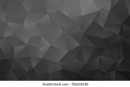 Dark Silver, Gray vector blurry triangle template. Geometric illustration in Origami style with gradient.  A new texture for your design.