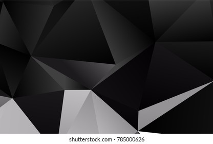 Dark Silver, Gray vector blurry triangle pattern. Triangular geometric sample with gradient.  Brand-new style for your business design.