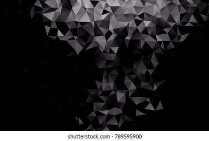 Dark Silver, Gray vector blurry triangle background. Triangular geometric sample with gradient.  The completely new template can be used for your brand book.