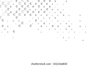 Dark Silver, Gray vector cover with financial symbols. Shining colored illustration with Euro signs, EUR. The pattern can be used for financial, investment websites.