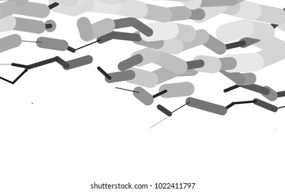 Dark Silver, Gray vector cover with rounded stripes. Capsules on blurred abstract background with gradient. The pattern can be used for websites.