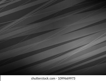 Dark Silver, Gray vector cover with long lines. Modern geometrical abstract illustration with staves. The pattern can be used as ads, poster, banner for commercial.